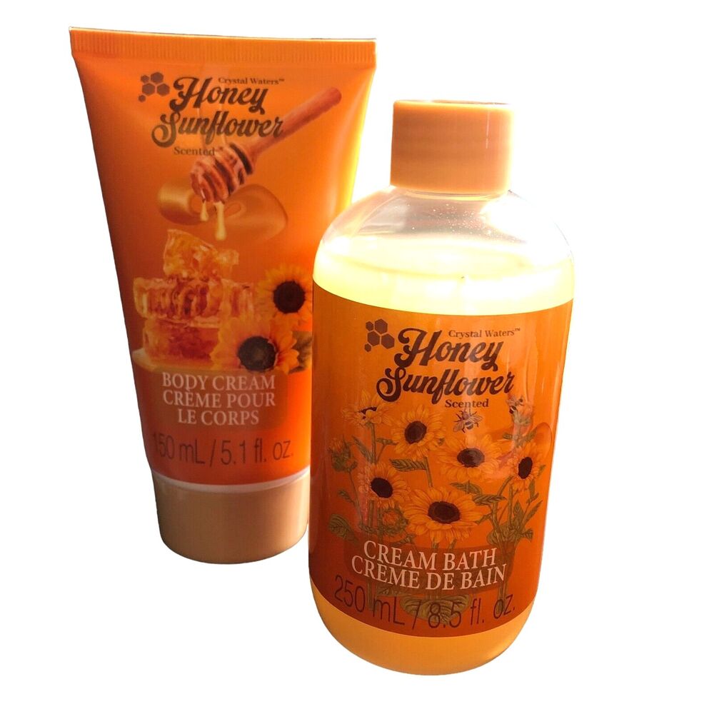 Crystal Waters Honey Sunflower Cream Bath 8.5 oz. and Body Cream 5.1 oz.